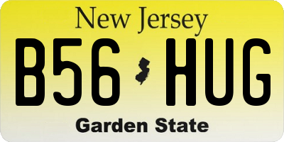 NJ license plate B56HUG