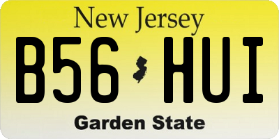 NJ license plate B56HUI