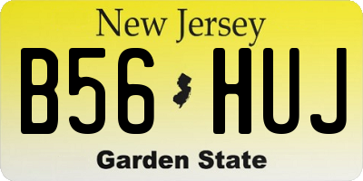 NJ license plate B56HUJ