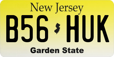 NJ license plate B56HUK