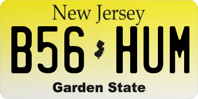 NJ license plate B56HUM