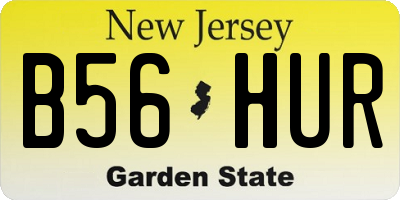 NJ license plate B56HUR