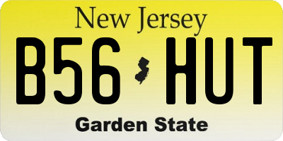 NJ license plate B56HUT