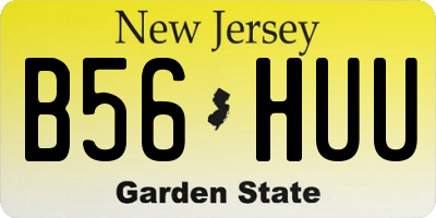 NJ license plate B56HUU