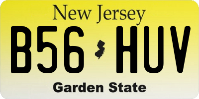 NJ license plate B56HUV