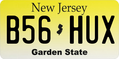 NJ license plate B56HUX