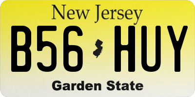 NJ license plate B56HUY
