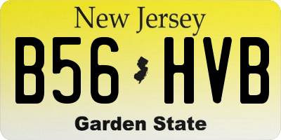 NJ license plate B56HVB