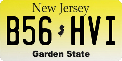 NJ license plate B56HVI