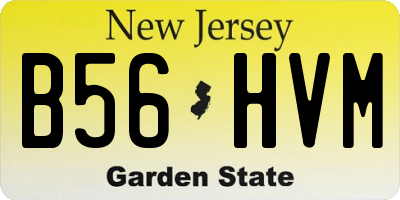 NJ license plate B56HVM