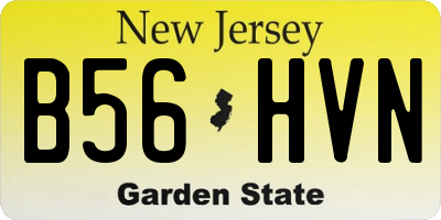 NJ license plate B56HVN