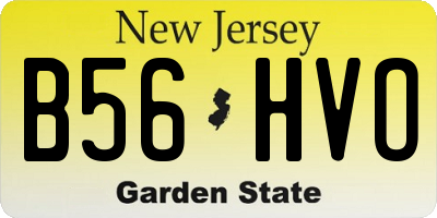 NJ license plate B56HVO