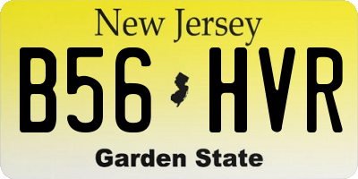 NJ license plate B56HVR
