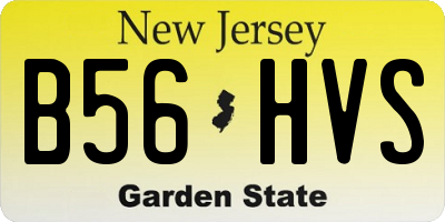 NJ license plate B56HVS