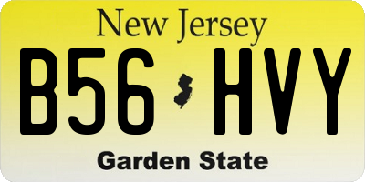 NJ license plate B56HVY