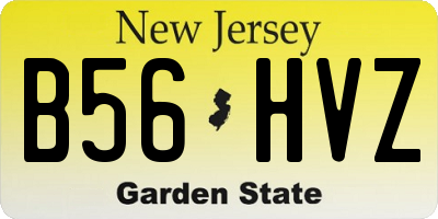 NJ license plate B56HVZ