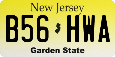 NJ license plate B56HWA