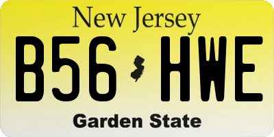 NJ license plate B56HWE