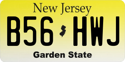 NJ license plate B56HWJ