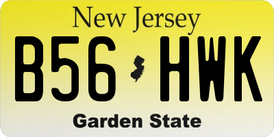 NJ license plate B56HWK