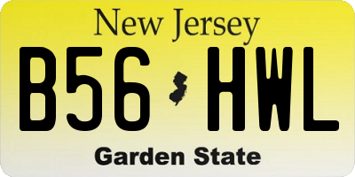 NJ license plate B56HWL