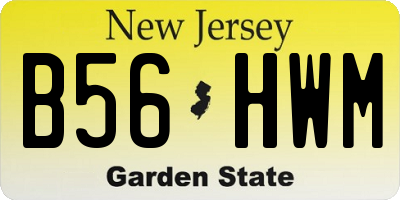 NJ license plate B56HWM