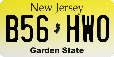 NJ license plate B56HWO