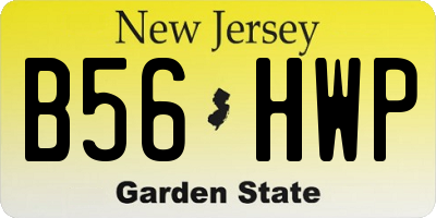NJ license plate B56HWP