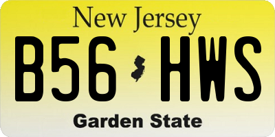 NJ license plate B56HWS