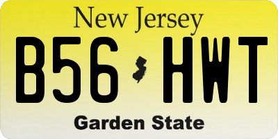NJ license plate B56HWT