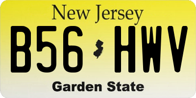 NJ license plate B56HWV