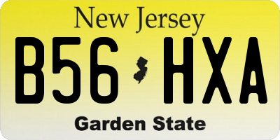NJ license plate B56HXA