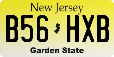 NJ license plate B56HXB