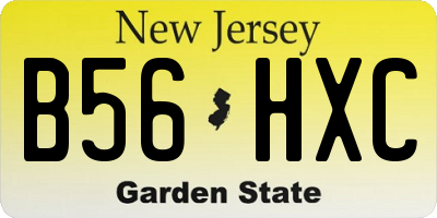 NJ license plate B56HXC