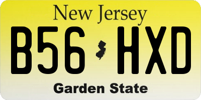 NJ license plate B56HXD