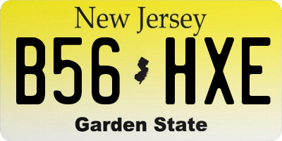 NJ license plate B56HXE