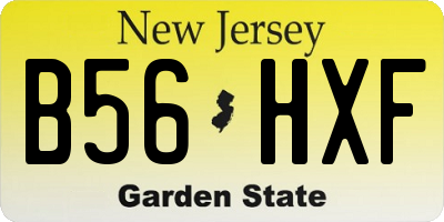 NJ license plate B56HXF