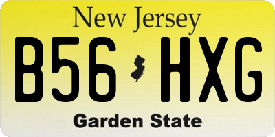 NJ license plate B56HXG