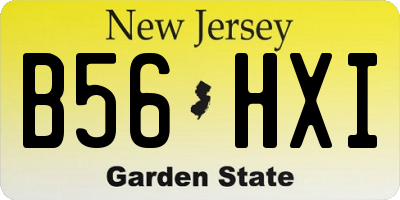NJ license plate B56HXI