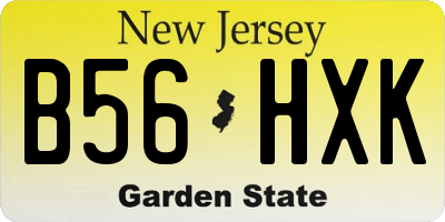 NJ license plate B56HXK