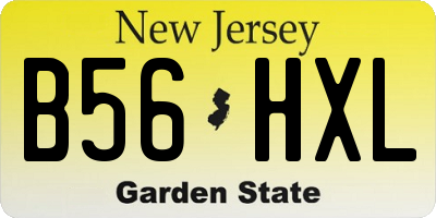 NJ license plate B56HXL