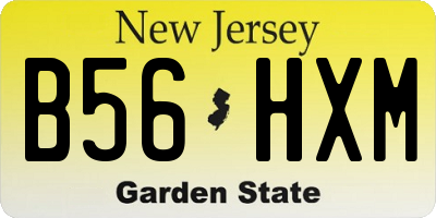 NJ license plate B56HXM