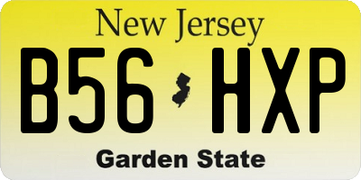 NJ license plate B56HXP