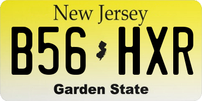 NJ license plate B56HXR