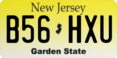 NJ license plate B56HXU