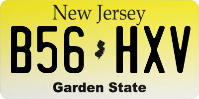 NJ license plate B56HXV