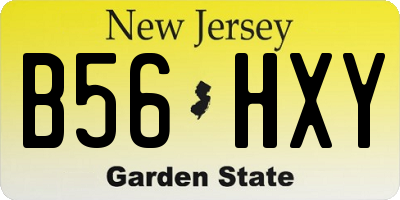 NJ license plate B56HXY