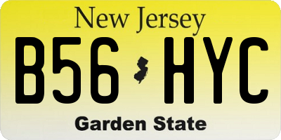 NJ license plate B56HYC