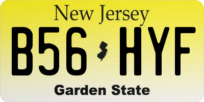 NJ license plate B56HYF