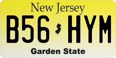 NJ license plate B56HYM